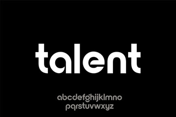 Obraz premium word of talent. modern minimalist clean alphabet font. lowercase bold typography vector illustration design 