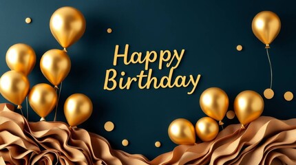 happy birthday card with balloons