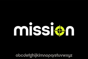 word of mission . modern minimalist clean alphabet font. lowercase bold typography vector illustration design	
