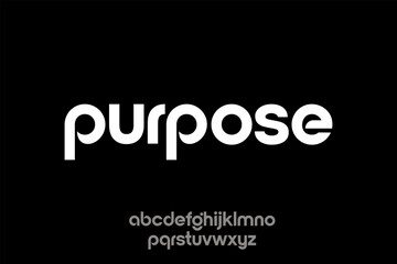 word of purpose. modern minimalist clean alphabet font. lowercase bold typography vector illustration design	
