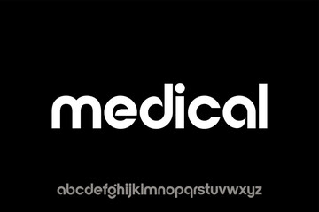 word of medical. modern minimalist clean alphabet font. lowercase bold typography vector illustration design	
