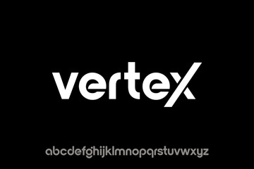 word of vertex. modern minimalist clean alphabet font. lowercase bold typography vector illustration design	
