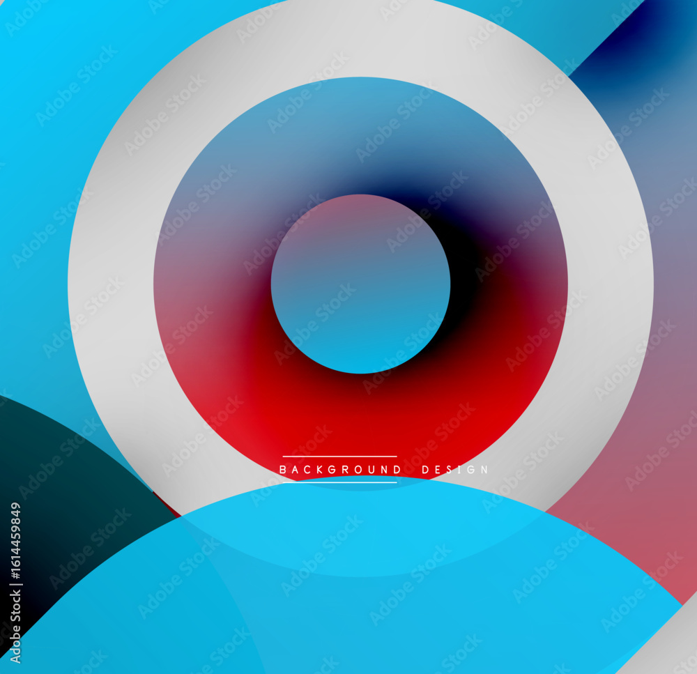 Poster abstract concentric circles. vibrant colors blend, creating dynamic visual effect. modern design, su