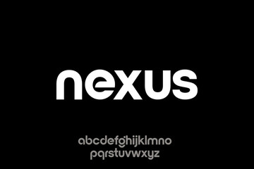 word of nexus. modern minimalist clean alphabet font. lowercase bold typography vector illustration design	
