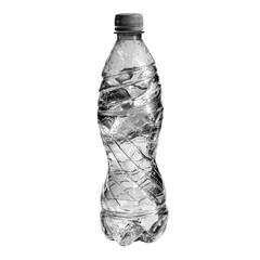Clear plastic water bottle, slightly distorted