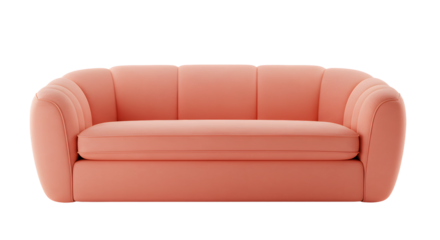 Elegant Coral Pink Modern Sofa for Living Room Decor