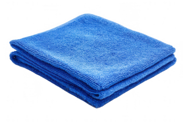 Folded blue microfiber cleaning cloth