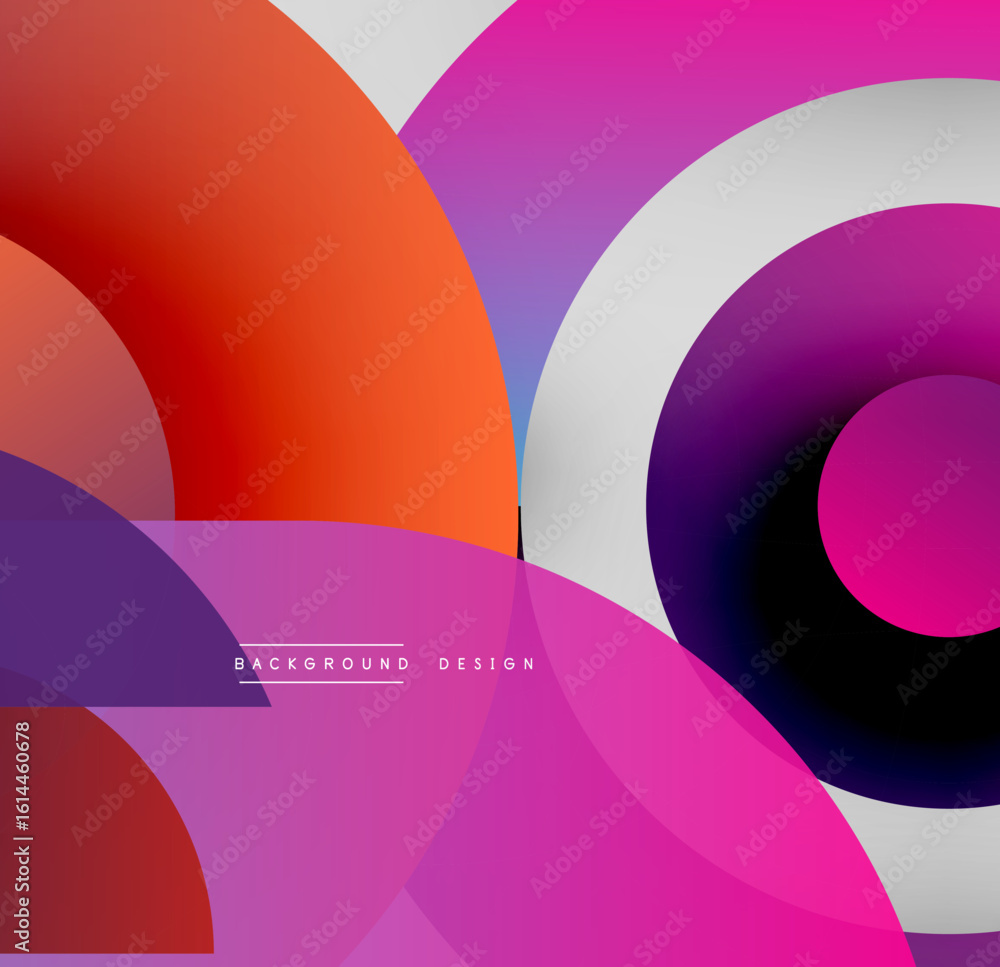 Poster abstract gradients overlap, creating dynamic shapes. vivid colors blend, forming modern design eleme