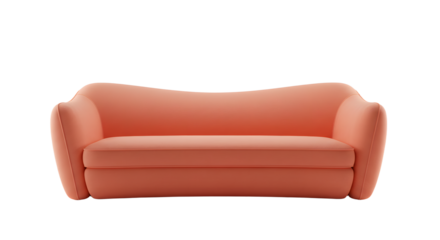 Elegant Modern Coral Pink Sofa with Armrests for Stylish Living Room Decor