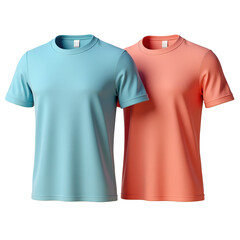 Two plain, short-sleeved t-shirts displayed against a black background.