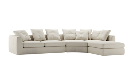 Modern beige L-shaped sectional sofa with cushions for stylish living room decor