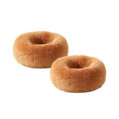 Two light brown fluffy donuts