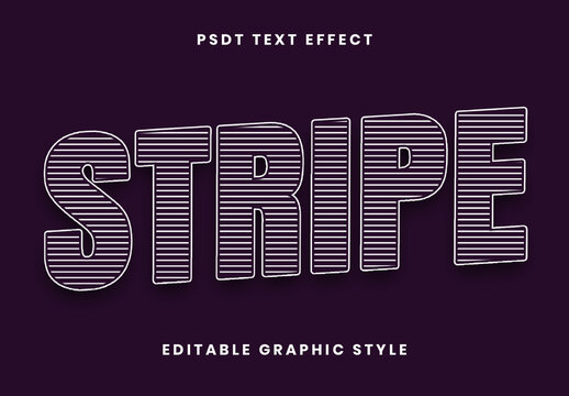 White Striped Texture Font Modern Grill Text Effect