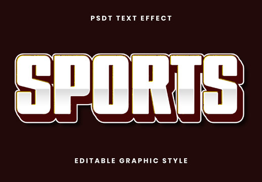 White And Red Bold Sports Font Strong 3D Blocky Text Effect