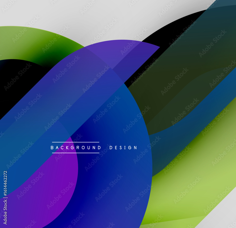 Aufkleber abstract colorful design. overlapping shapes create dynamic visual effect. gradient hues blend smoot