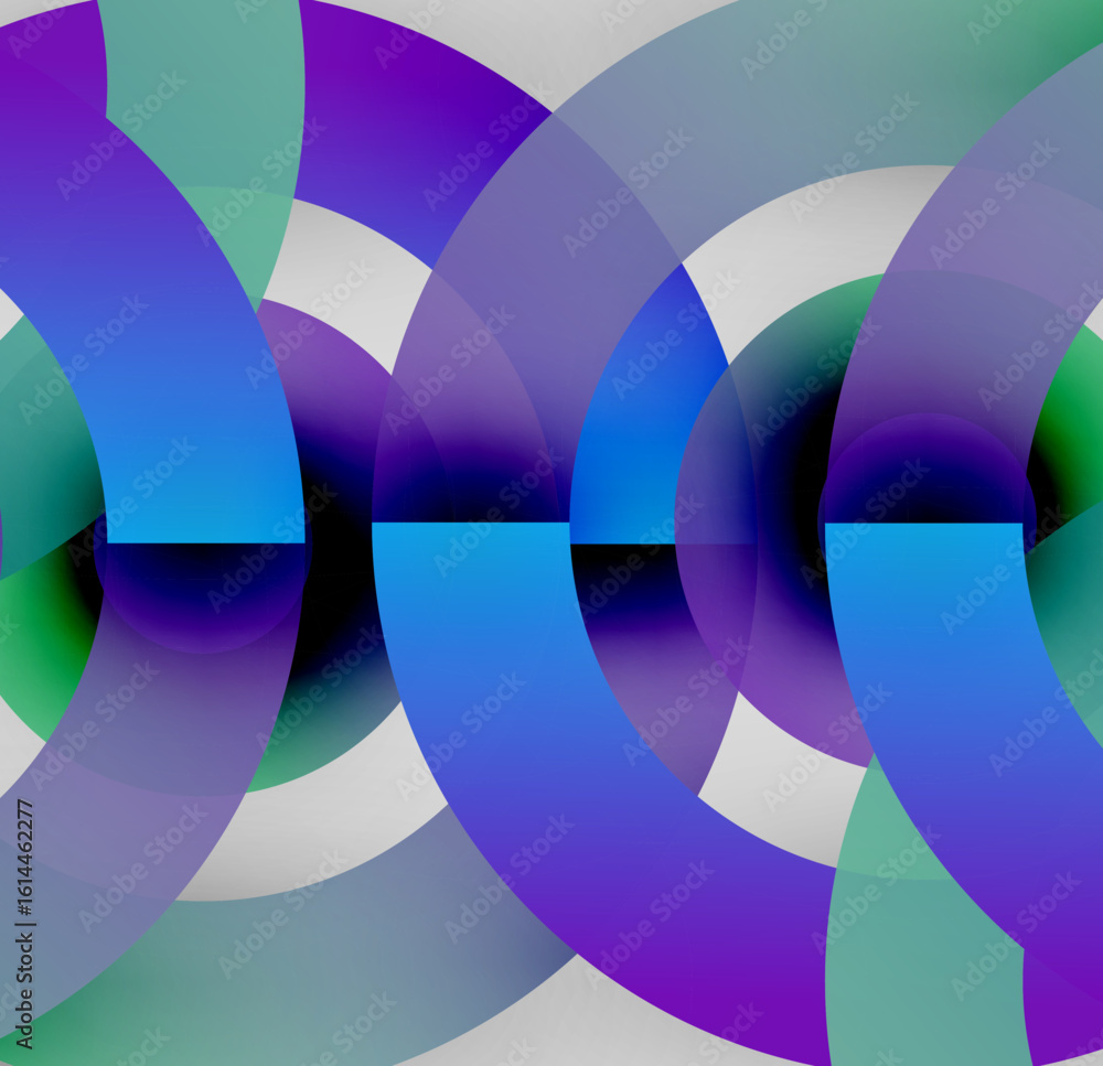 Aufkleber abstract composition featuring overlapping circular shapes. gradient colors blend, creating dynamic 