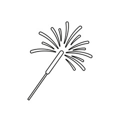 Illustration of a single sparkler with radiating sparks in a celebratory display of joy and excitement