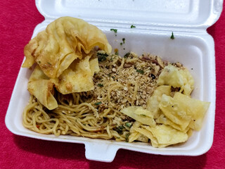 Mie Gacoan, Fried Noodles with Spicy Levels, is very popular in Indonesia, served with Fried...
