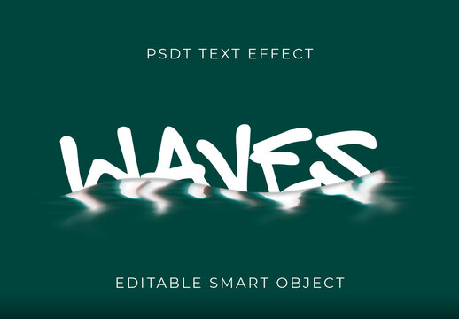 White Ripple Water Font Reflection Blur Text Effect