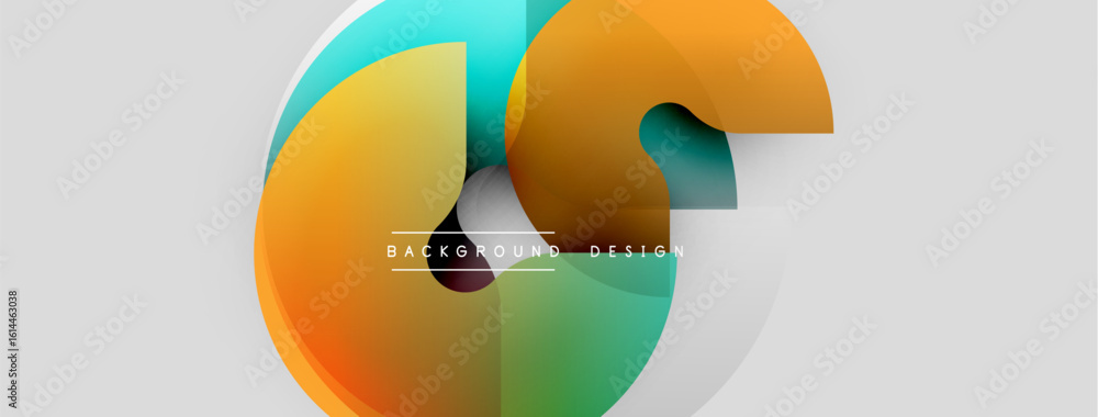Poster abstract colorful design. overlapping circles create dynamic visual effect. modern background with g