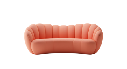Stylish Contemporary Coral Pink Sofa for Modern Living Room Decor