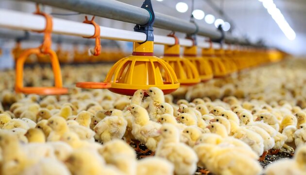 Chickens in a modern farm