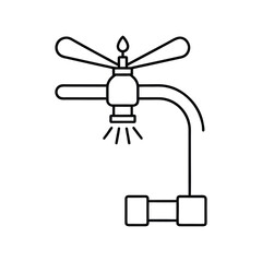 vector illustration of a sprinkler system