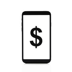 Obraz premium Mobile Payment Icon – Vector Flat Design of Smartphone with Dollar Symbol 