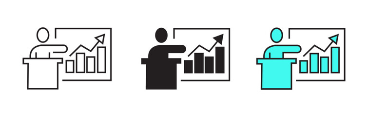 Business Presentation and Sales Growth Icon Set