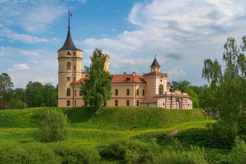 View of the Castle of the Russian Emperor Paul I - Marienthal (BIP fortress) on a sunny summer day, Pavlovsk, Saint Petersburg, Russia