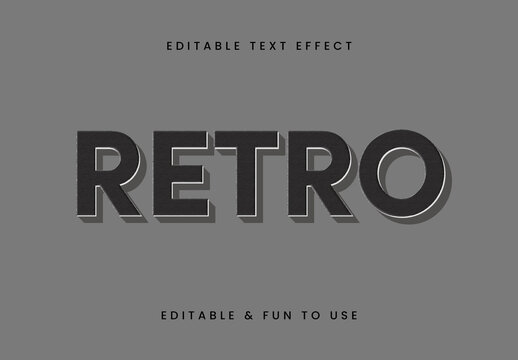 Silver 3D Shadow Font Classic Decorative Text Effect