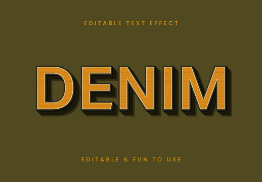 Orange Denim 3D Font Detailed Texture Text Effect