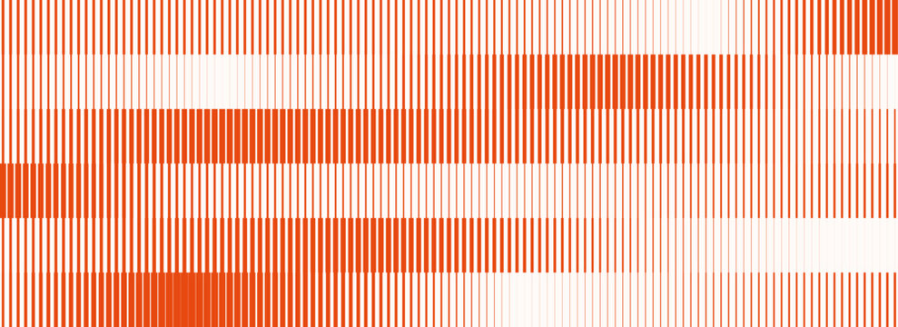 Striped halftone gradient texture. Fading line gradation background. Repeating strip pattern backdrop. Orange red parallel lines wallpaper. Vector halfton patern overlay. Doppler effect concept