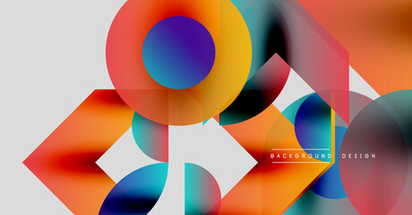 Fototapeta premium Abstract colorful shapes overlap. Gradient hues create dynamic composition. Modern design elements suggest fluidity, energy.