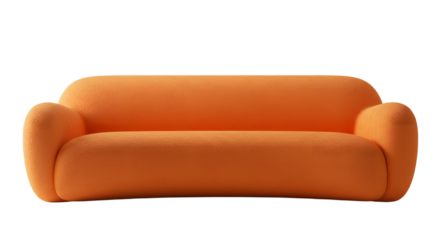 Modern Orange Sofa in Minimalist Living Room for Interior Design and Home Decor