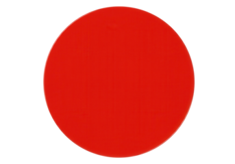 Bright red circular object on a neutral background, ideal for design and color studies