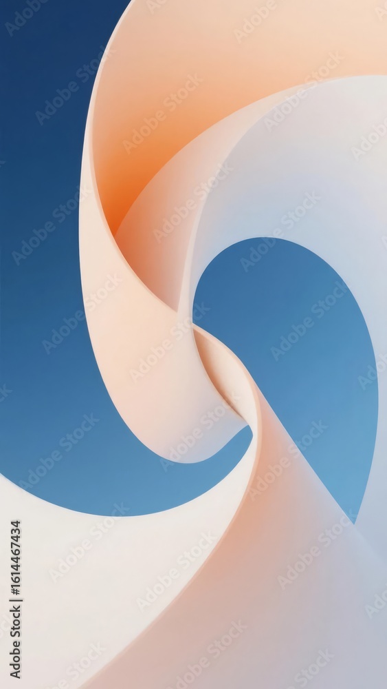 Aufkleber abstract spiral form with soft pastel colors and gradient background