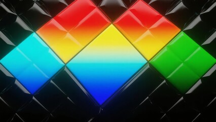 Fototapeta premium Geometric Diamond Pattern with Vibrant Rainbow Colors