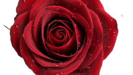 Beautiful red rose with water droplets on petals - Powered by Adobe
