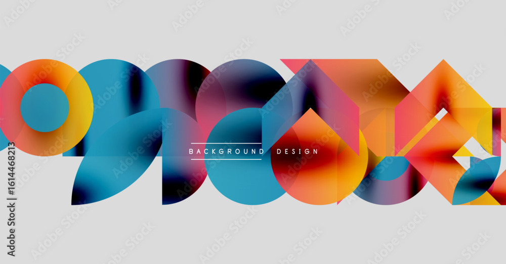 Poster abstract colorful shapes overlap, creating dynamic visual texture. modern design elements suggest fl