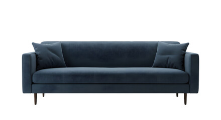 Fototapeta premium Elegant Blue Velvet Sofa for Modern Living Room Interior