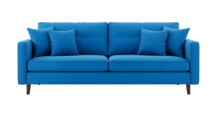 Bright Blue Sofa with Matching Cushions - Modern Interior Furniture