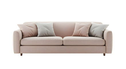 Obraz premium Elegant Light Pink Sofa with Cushions for Living Room Decor