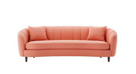 Elegant Coral Pink Sofa for Modern Living Room Interior Design