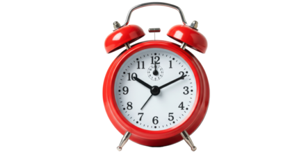 Classic red alarm clock displaying 700 AM on a clean white background