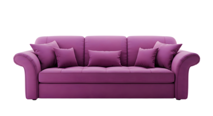 Elegant Purple Sofa with Cushions, Modern Living Room Furniture for Comfortable Home Decor
