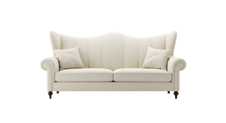 Elegant White Sofa with Cushions - Modern Living Room Furniture