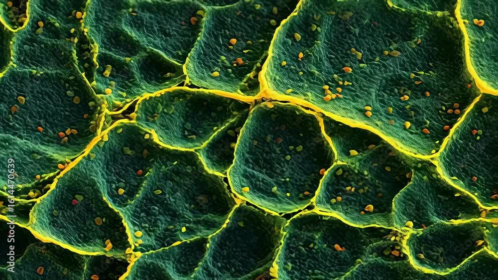 Aufkleber macro view of textured skin surface with vivid yellow highlights tracing scratchinduced microlesions