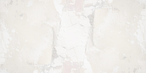 Fototapeta premium White and gray concrete wall texture with cracks and scratches.
