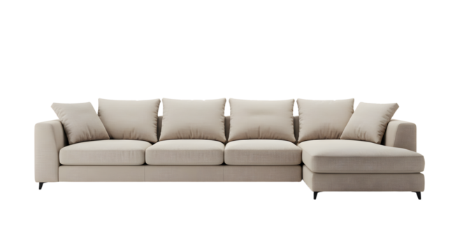 Modern Beige Sectional Sofa for Living Room Decor